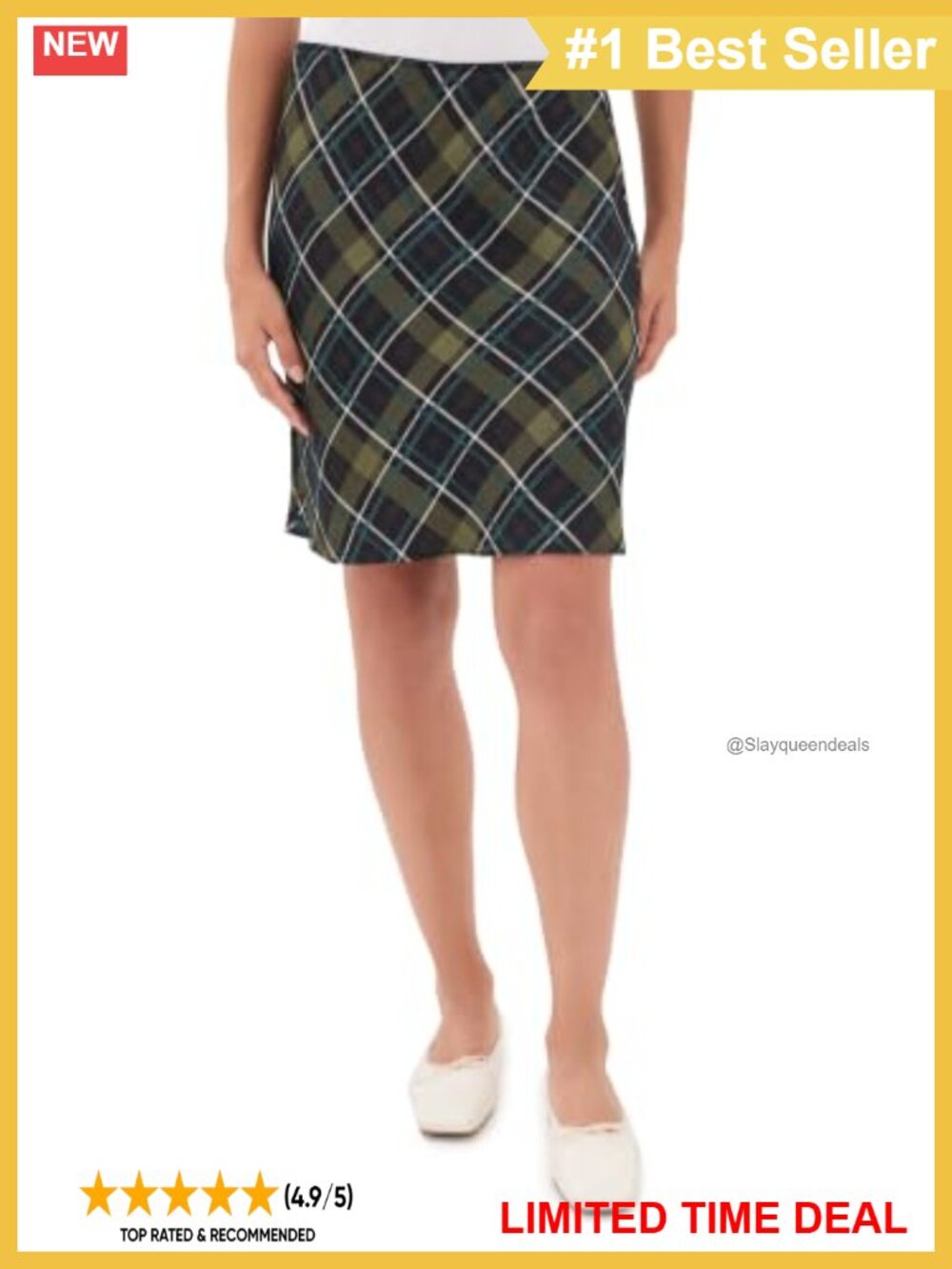 Plaid Midi Slip Skirt